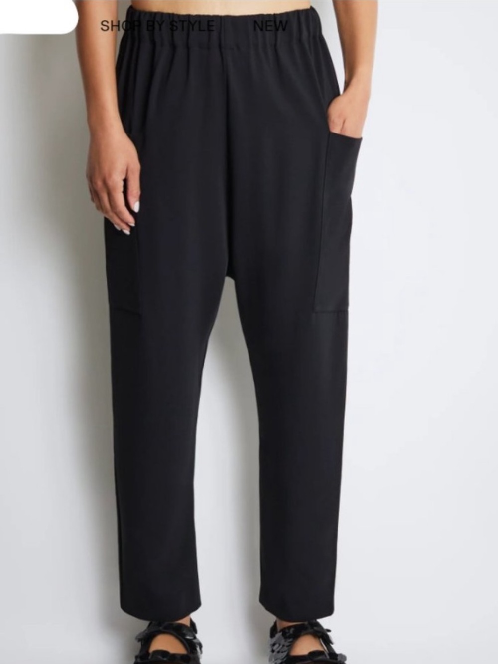 Roucha Patch Drape Pants Drop Crotch Harem Loose Artsy Barrel Leg Lagenlook Sz L